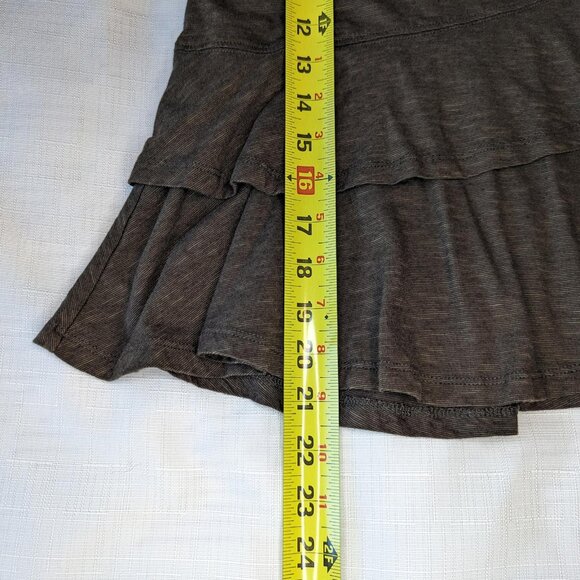 Horny Toad Women's Brown Scallop Ruffle Hem Tencel‎ Lyocell Organic Cotton Skirt - Picture 2 of 6